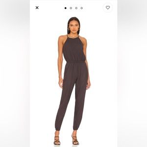NWT Monrow Woven Jumpsuit, Faded Black - XS